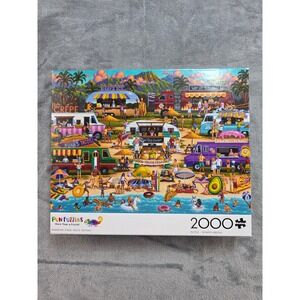Buffalo Games Pun Puzzles Hawaiian Food Truck Festival 2000 Piece Jigsaw Puzzle